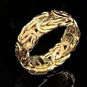 14kt Yellow Gold Byzantine Band Ring 7-10